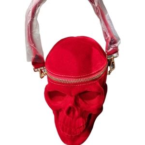 Red Velvet Skull Purse